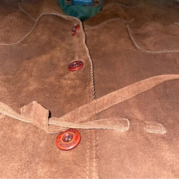 Maximo Wilsons Classic Brown Suede Western Belted Jacket Women's XL Vintage Y2K - Picture 8 of 16